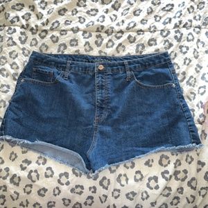Dark Blue Cut Off Jean Shorts Highest Rise Shorts Wild Fable 18